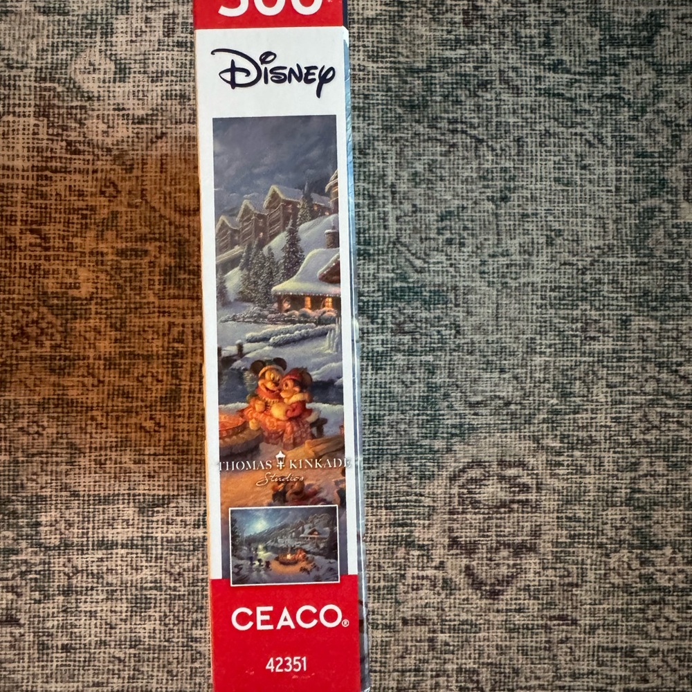 (Brand New Unopened)Disney Thomas Kinkade Cozy Winter Puzzle - Blue and White - Picture 2 of 3